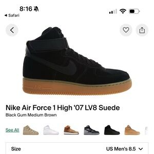 Nike Black Suede High-Top Air Force 1